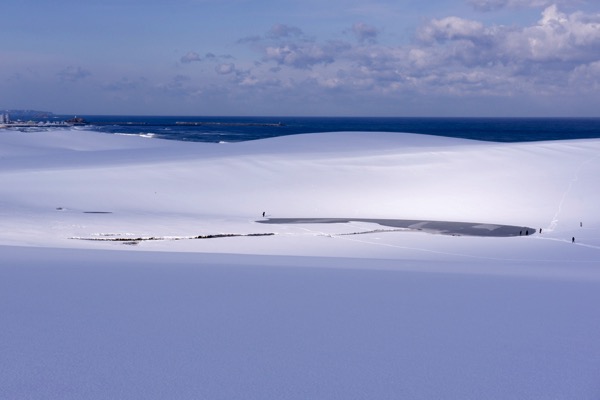 雪の鳥取砂丘