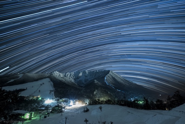 大山　豪円山のろし台　星の光跡