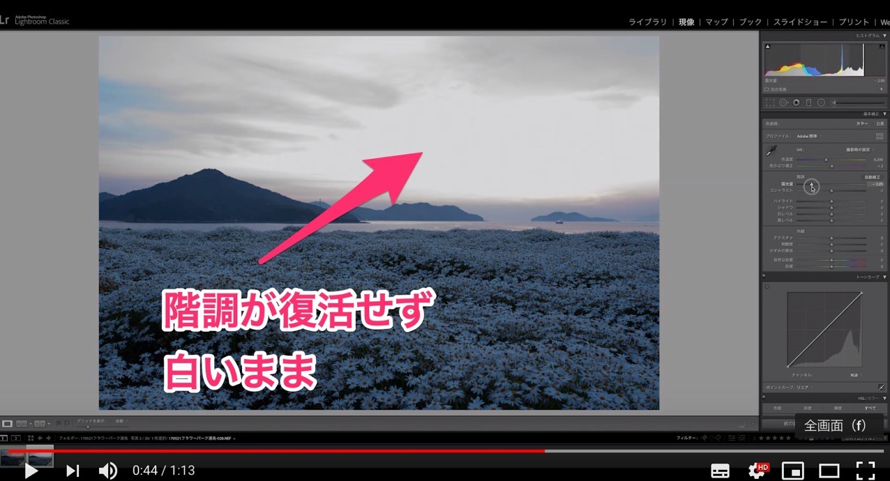 白飛びした写真は現像しても白いまま YouTube