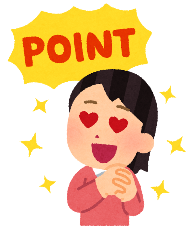 Point happy woman
