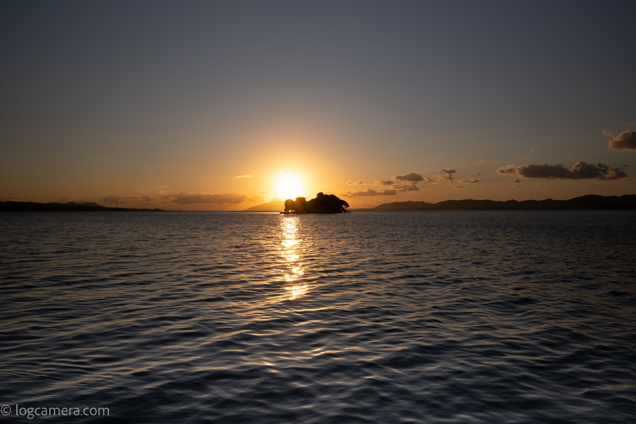 宍道湖の夕景、ロングリバースGND8使用